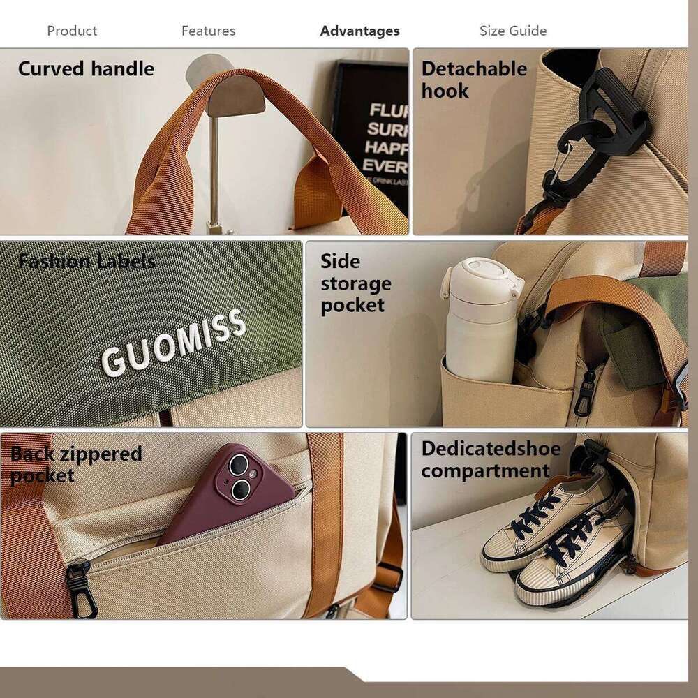 Short-Distance Fitness Bag for Men, Wet and Dry Separation Shoulder Cross-Body Multi-Functional Travel Women's Training Swimming Bag, Large Capac