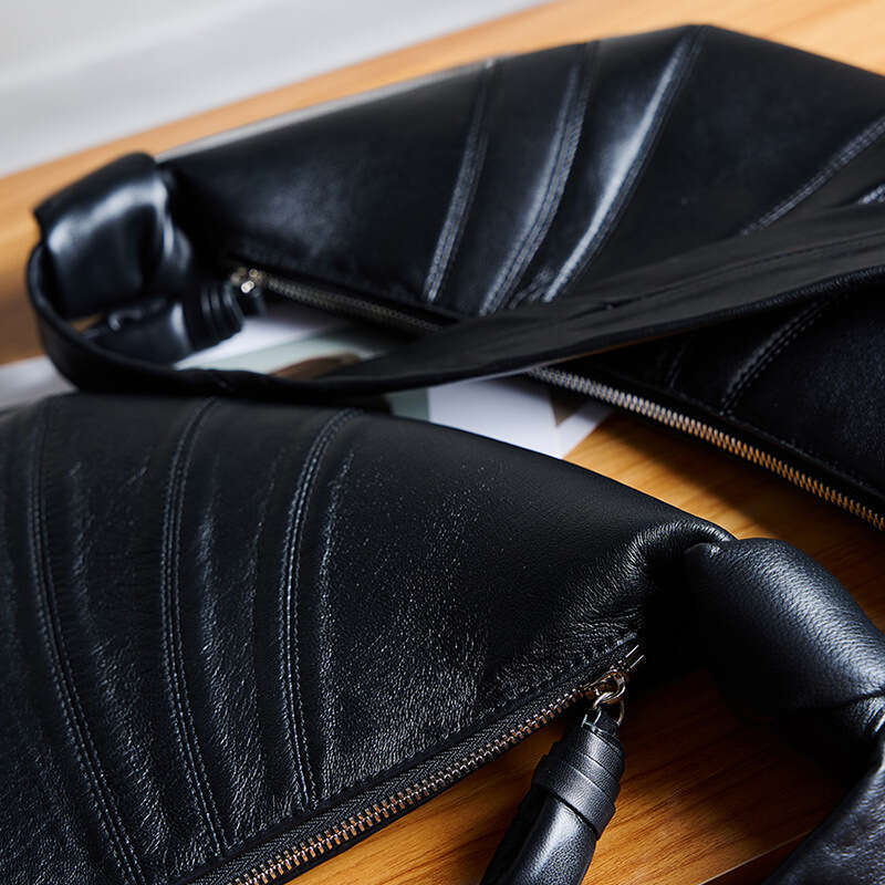 Luxury Shoulder Bags Totes Hobo French Niche First Layer Sheepskin Croissant Lazy Style Genuine Leather Crossbody Dumpling Bag For Women SENYY