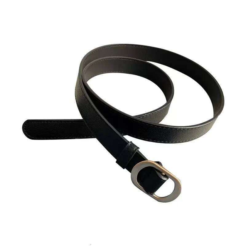 Korean retro metal buckle women; ins jeans with no holes; versatile and simple belt for students; popular trend. Y260225