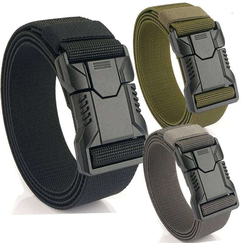 1Pcs Men's Canvas Belt - Sporty Style, Quick Release Plastic Buckle, Casual Training and Jeans Accessories Y260225