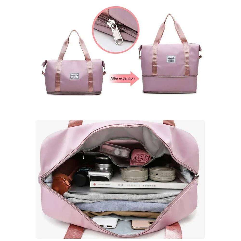 Carry On Travel Duffle Bag Nylon Waterproof Sports Gym Tote Bags for Women Large Capacity Storage Luggage Handbag Y260225