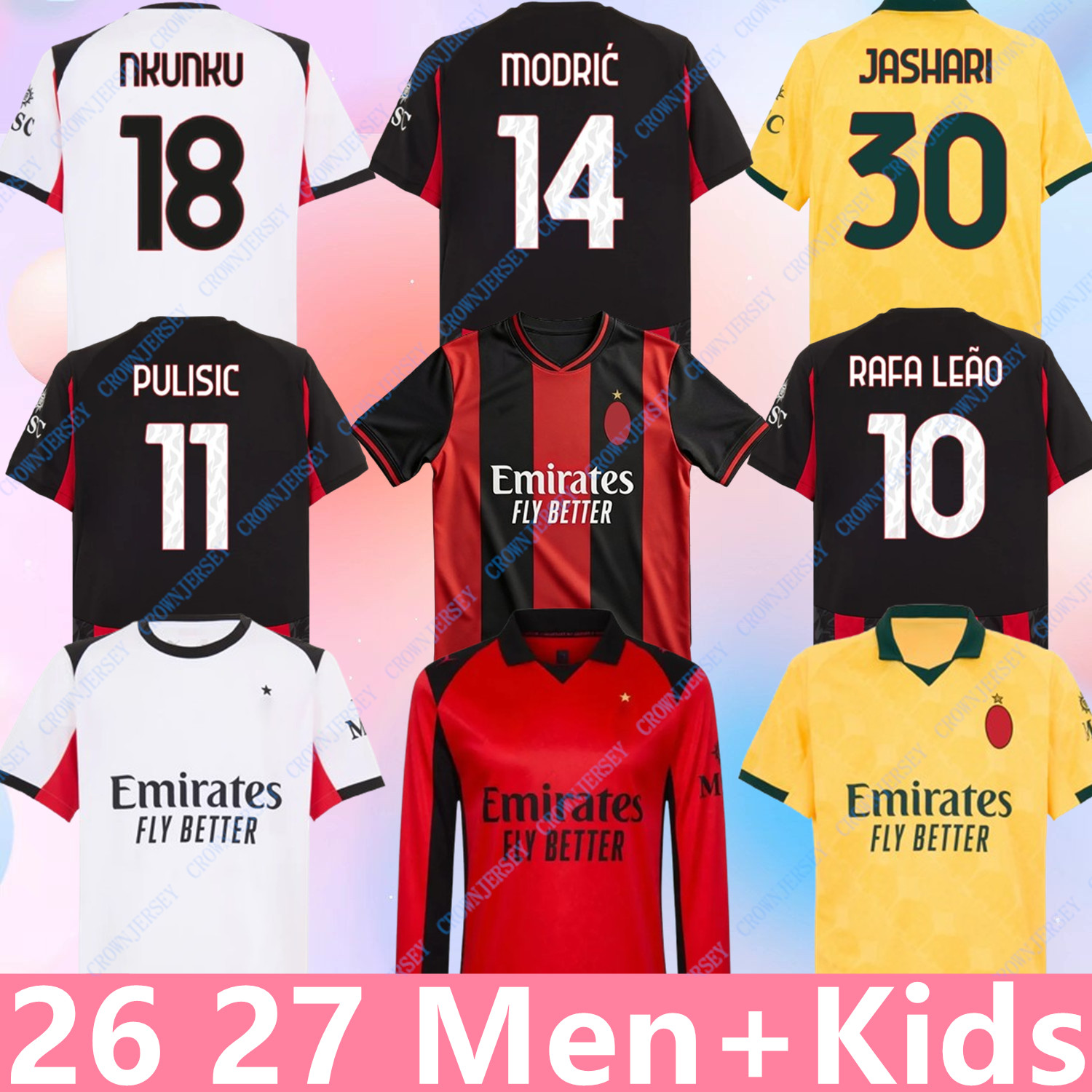 AC MilLAn 25 26 27 Black white Jerseys 2025 2026 2027 home away MODRIC THEO PULISIC RAFA LEAO NKUNKU Football shirts uniform fans 125th JASHARI JOAO FELIX FOFANA fourth