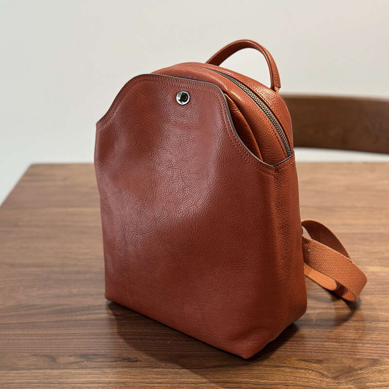 Shoulder Bags Totes Top Layer Cowhide Simple Travel Backpack Commuter Large Capacity Genuine Versatile Fashionable Double Soft Leather Casual School B