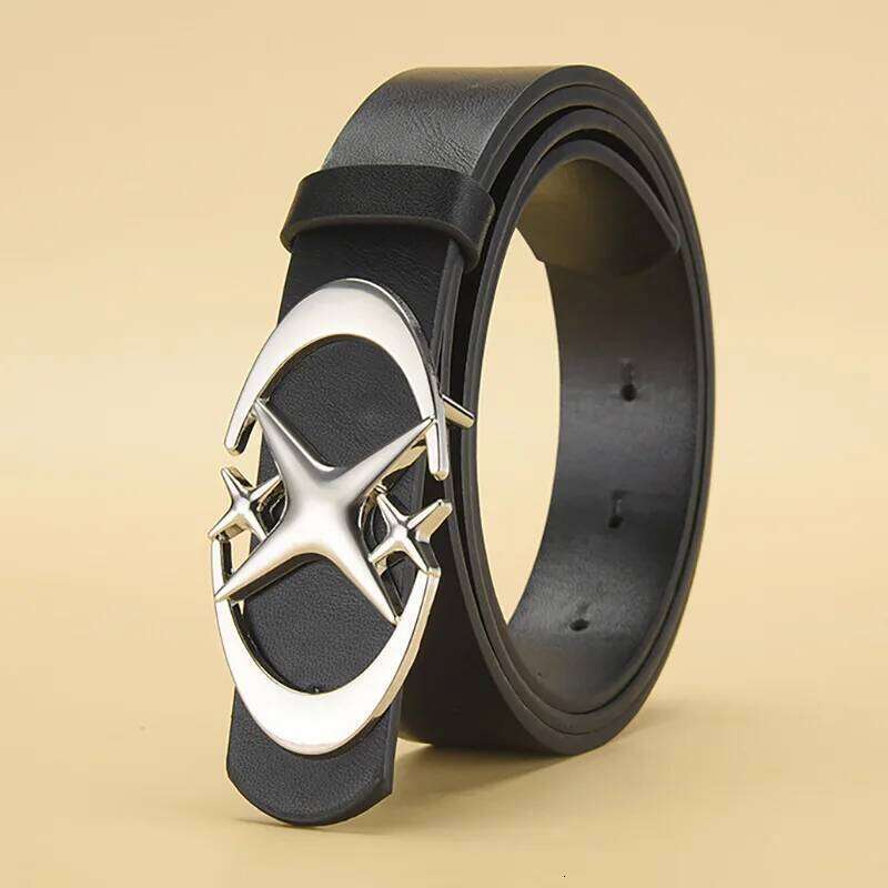 Stylish Oval Cross Metal Buckle Belt Durable Simple Universally Compatible Unisex Gift Idea for Men and Women Y260225