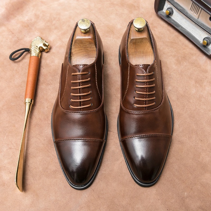 British Style Leather Shoes New Hairstylist Le Fu Shoes Office Social Casual Leather Shoes Men'S Wedding Shoes