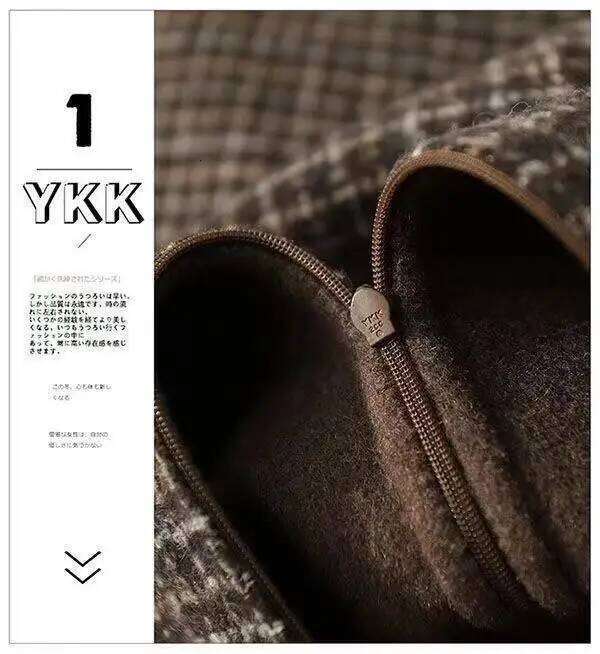 Thousand Bird Grid Round Neck Sleeveless Dress Women's 2024 Spring and Autumn New High-end Mid to Long Woolen Vest Skirt XJ260225