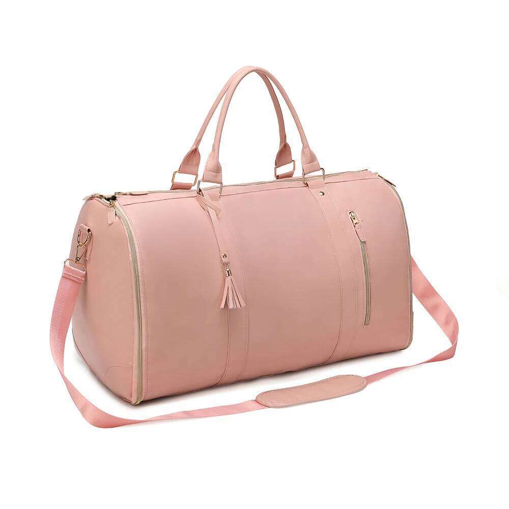 Fashion Large PU Folding Suit Storage Bag Women High Capacity Luggage Handbag Travel Sport Outdoor Multi Function Organizer Y260225