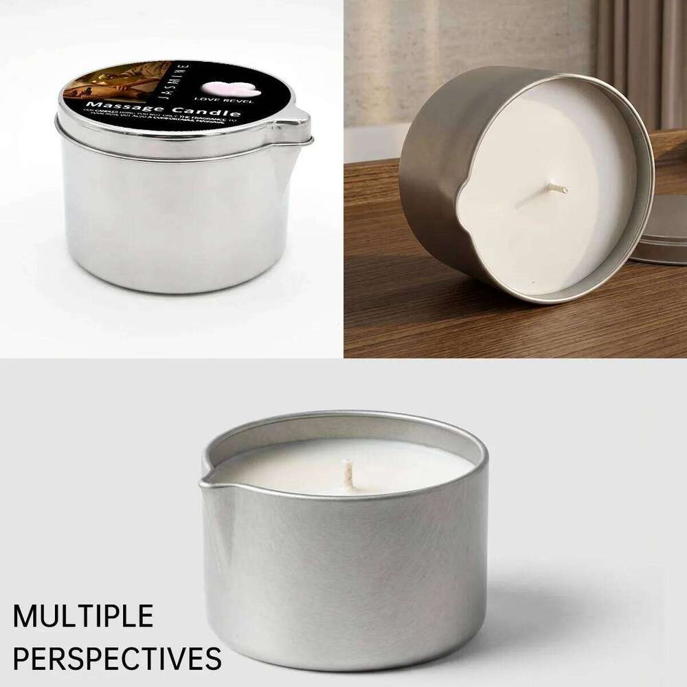 Massage Oil Jasmine 2oz Aromatherapy Candles with Soy Wax Moisturizing - Christmas Home Decoration Candle Holders Gift H260225