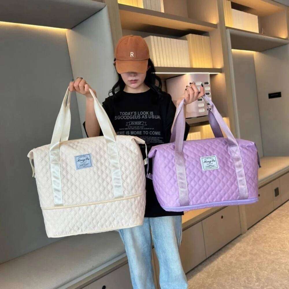 Fashion Large Capacity Handbag Waterproof Foldable Fitness Wet And Dry Separation Sports Duffel Bag Leisure Travel Y260225