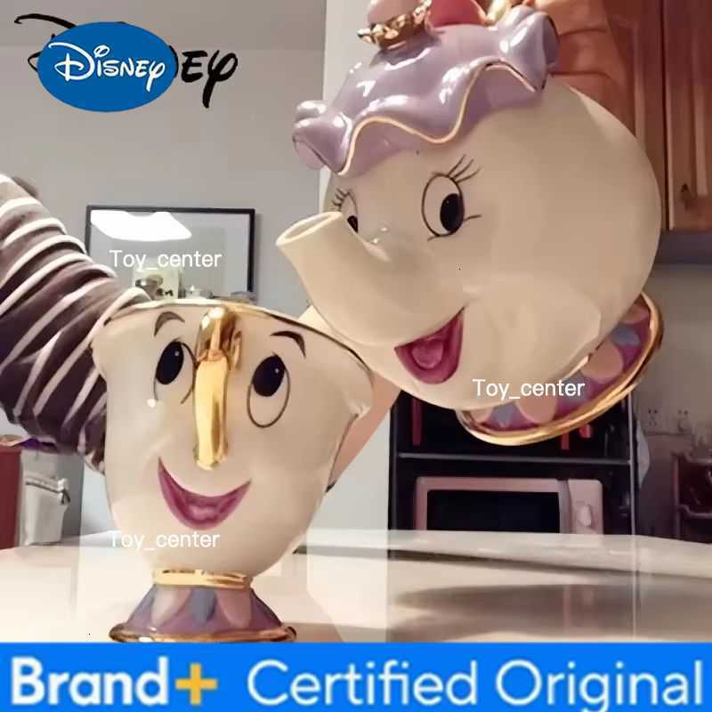 New Hot Teapot Anime Peripheral Cute Cartoon Beauty And The Beast Coffee Pots Mug Mrs Pots Chip Cup Tea Pots One Tea Sets H260225