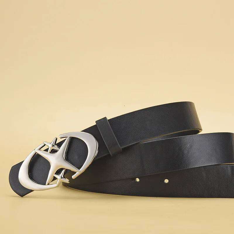 Stylish Oval Cross Metal Buckle Belt Durable Simple Universally Compatible Unisex Gift Idea for Men and Women Y260225