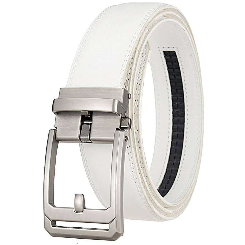 3.5cm Top Quality Genuine Leather Men's Automatic Buckle Fashion Luxury Designer Male Belt Black White Mens Belts Casual Y260225