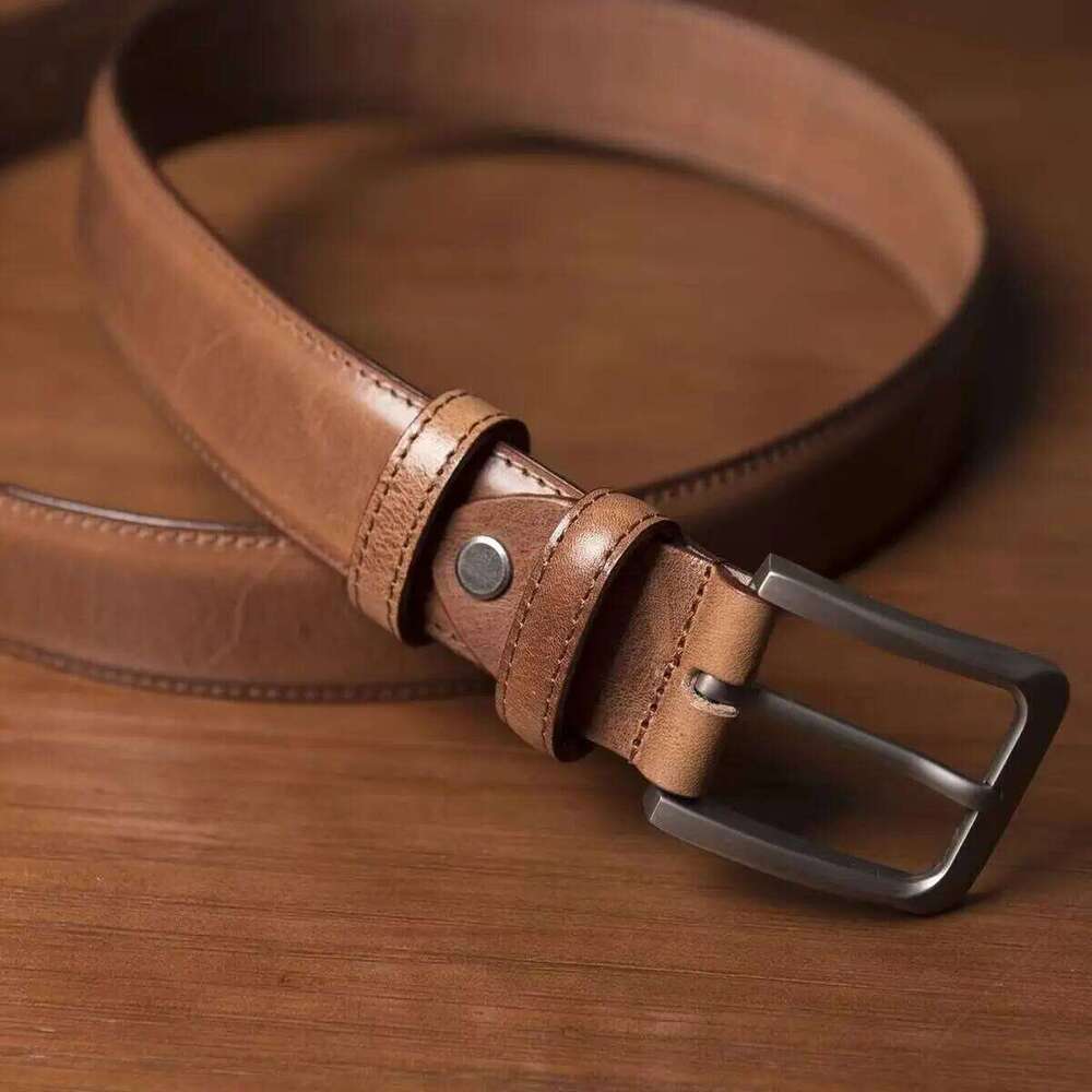 3.3CM Male Belt Fashion Men's Luxury Designer Cowskin Jeans Genuine Leather For Man Strap Pin Buckle Cummerbunds Ceinture Homme Y260225