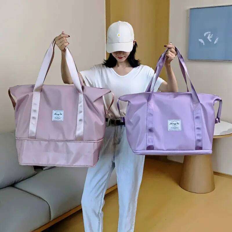 Women Large Expandable Handbag Travel Shoulder Bag Big Capacity Ultra-Light Storage Bags Business Trip Tote Lady Excursion Purse Y260225