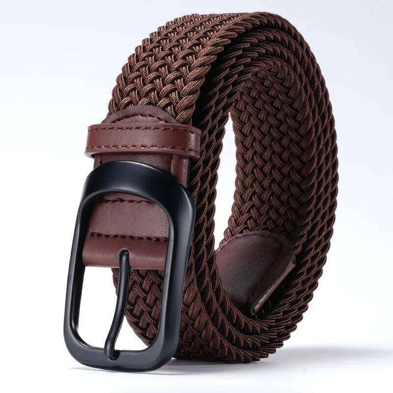Unisex Elastic Stretch Non-Perforated Woven Canvas Korean Style Versatile Student Belt, Lightweight and Invisible Design Y260225