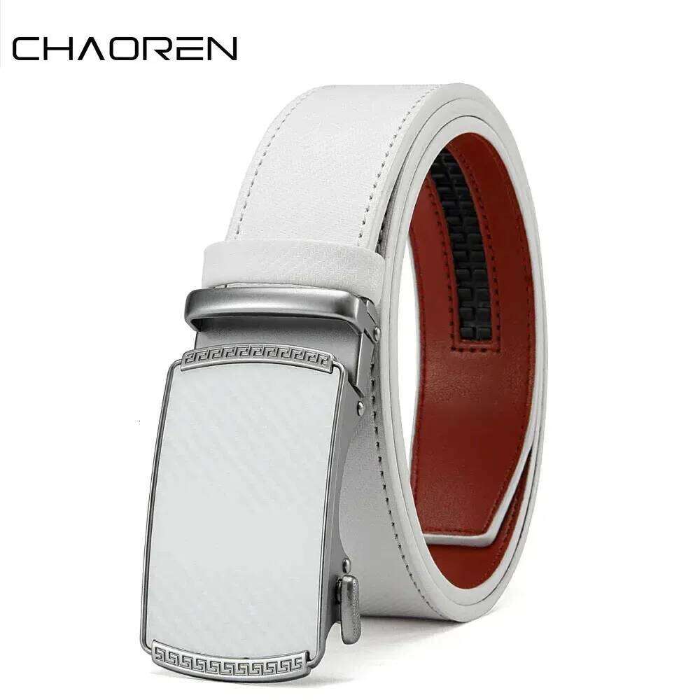 Men's Fashion Metal Alloy Automatic Buckle Adult Leather Brand Jeans Business Belt Y260225