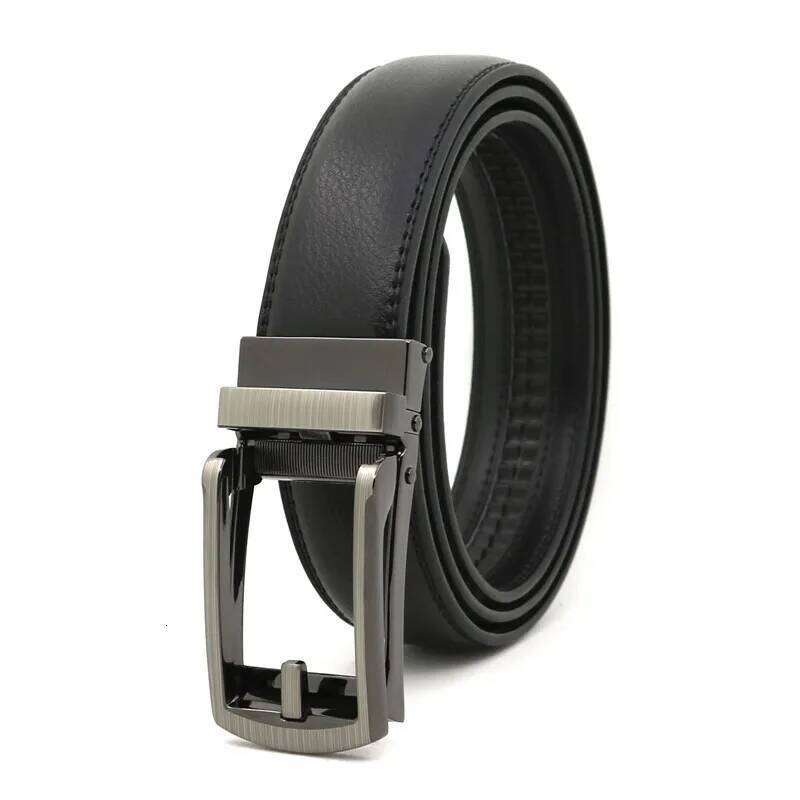 Leather Men's Women's 3.1cm Click Belt with High Quality Alloy Automatic Buckle Unisex Classic Business Belts for Jeans Y260225