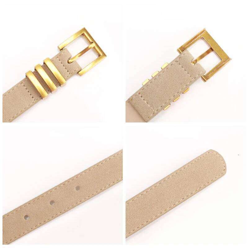 Gothic Retro Suede Pu Leather Women's Belt Fashion Casual Simple Dress Jeans Accessories Girdle Gold Pin Clasp Black Waistband Y260225
