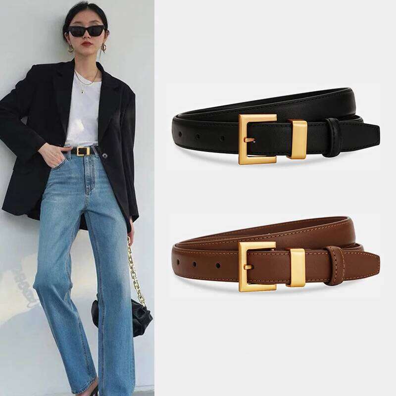 Fashion Women's High Quality Golden Buckle PU Leather Casual Best Matching Dress Jeans Belts Women Accessory Designer Belt Y260225
