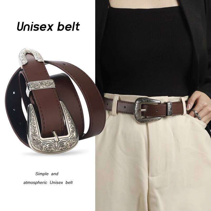 A men's and women's all-purpose european-style retro casual buckle belt Y260225