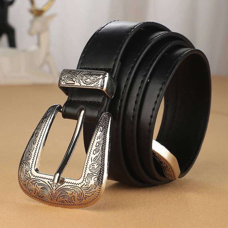 A men's and women's all-purpose european-style retro casual buckle belt Y260225