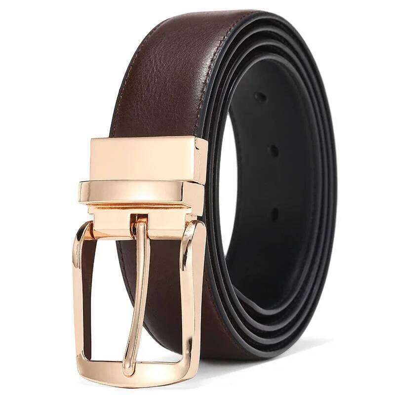 Men Dress Reversible Belts Casual High Quality Genuine Leather Belt Male Vintage Luxury Black Brown Y260225