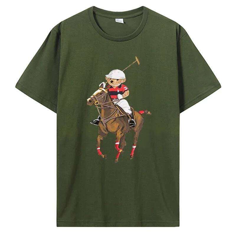 Hot Sale Funny Teddy Bear Tshirt Fashion Summer Casual Cotton Tops Tee Unisex Clothing Men T Shirt Streetwear harajuku C260225