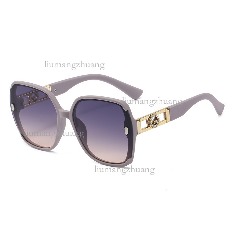 2026 Designer Shiny Metal Letter Women's Sunglasses UV Resistant Outdoor Glasses Texture Big Face Shape Slimming Versatile Street Photography Tre - view 7