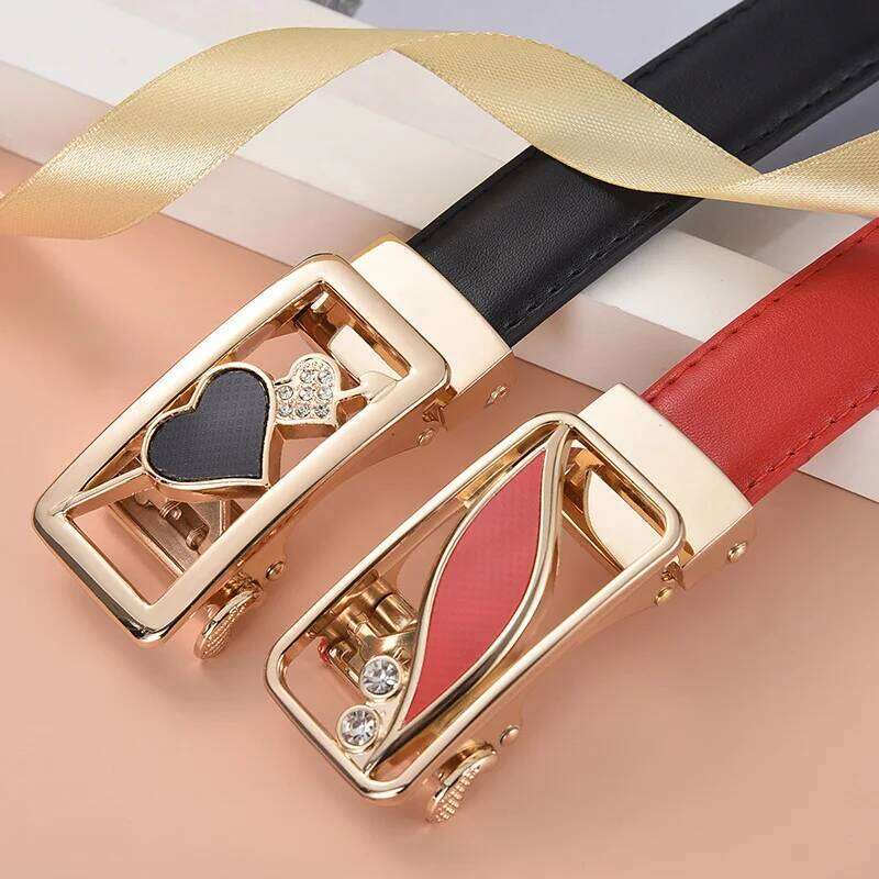 Fashion Women's Versatile Automatic Buckle Belt High Quality PU Leather Youth Trend Casual Strap for Women Y260225