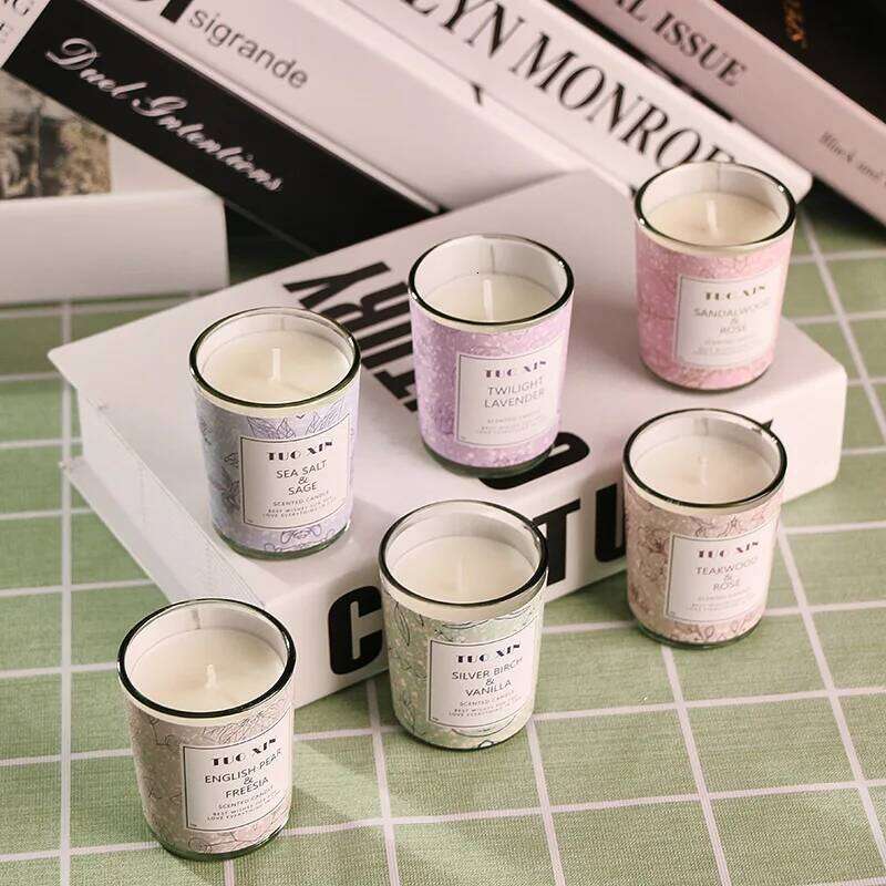Scented Home Aromatherapy Glass Jar Natural Wax Aromatic Candles for Deodorizing and Relaxation H260225