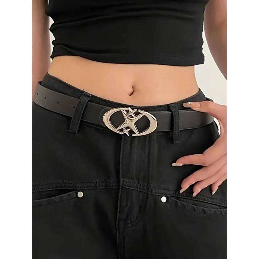 Stylish Oval Cross Metal Buckle Belt Durable Simple Universally Compatible Unisex Gift Idea for Men and Women Y260225