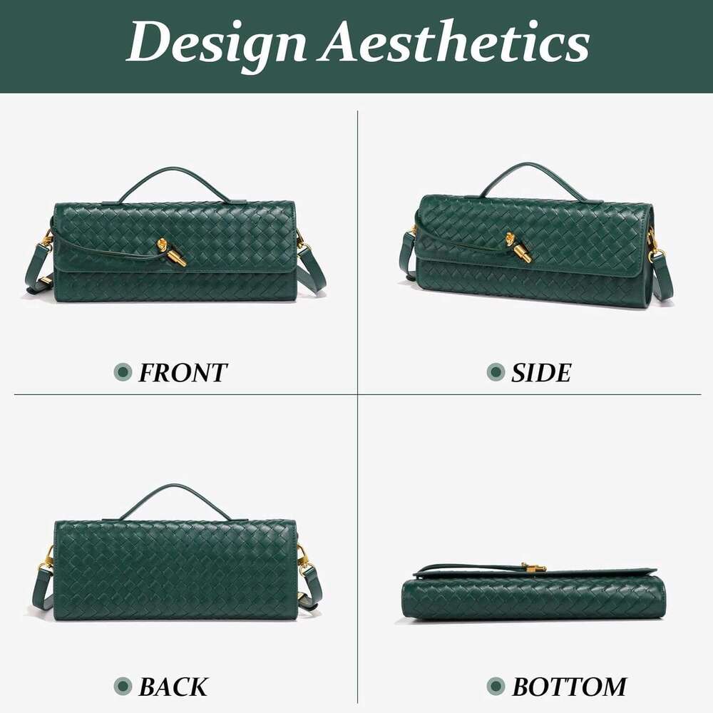 Evening Woven Women Casual Fashion Crossbody Bags Vegan Leather Shoulder Handbag For Cocktail Party Work