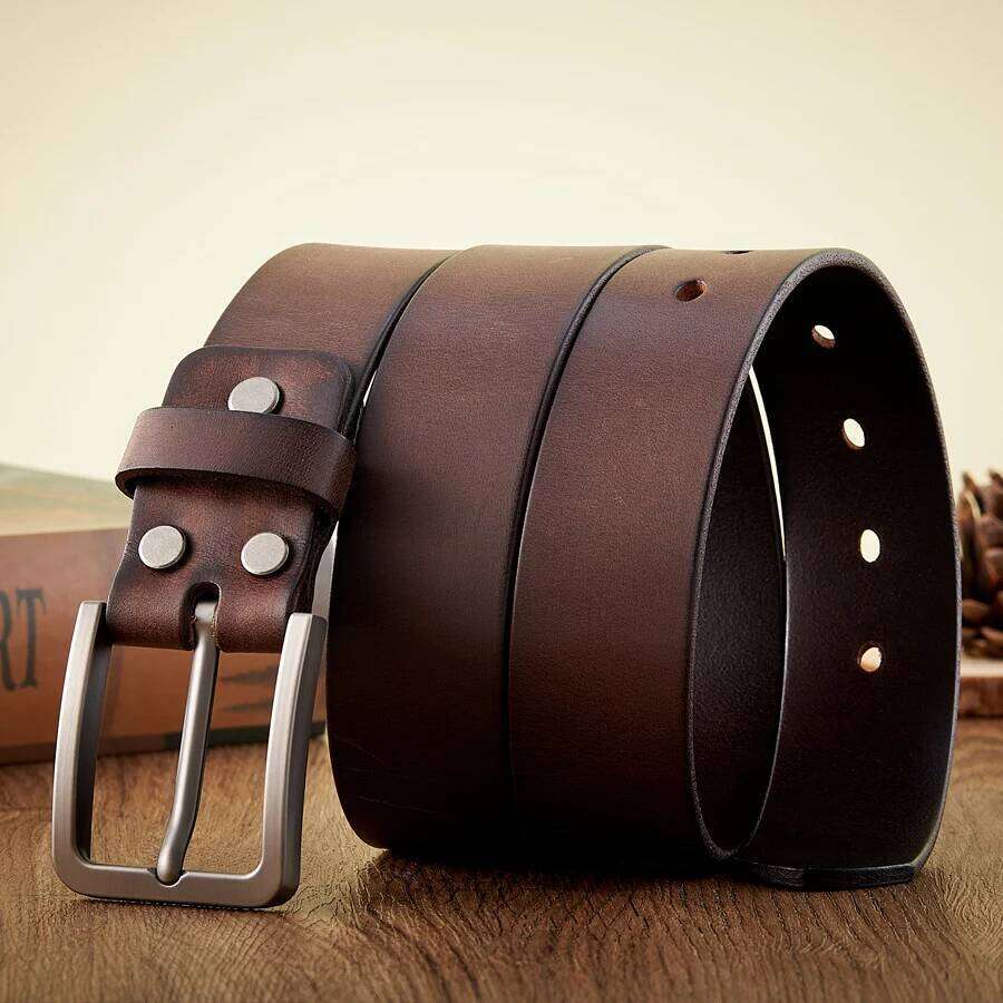 3.8CM Real Genuine Leather For Men High Quality Cowskin Casual Jeans Belts Business Cowboy Waistband Male Fashion Designer Belt Y260225