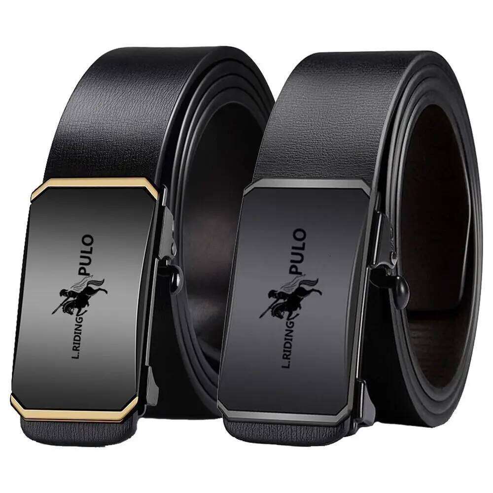 Fashion Metal Automatic Buckle Luxury Design Man Business Leather Belt Casual Waistband Vintage Waist Strap Y260225