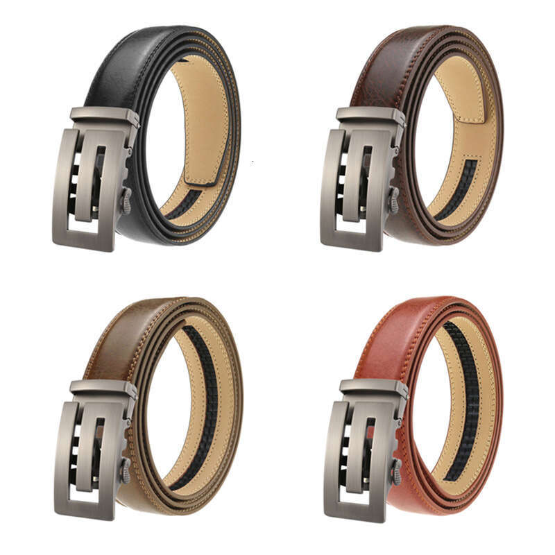New Men's Leather Belt Alloy Automatic Buckle Business Leisure Youth Middle-aged and Elderly Belt Designer Belt 3.5cm