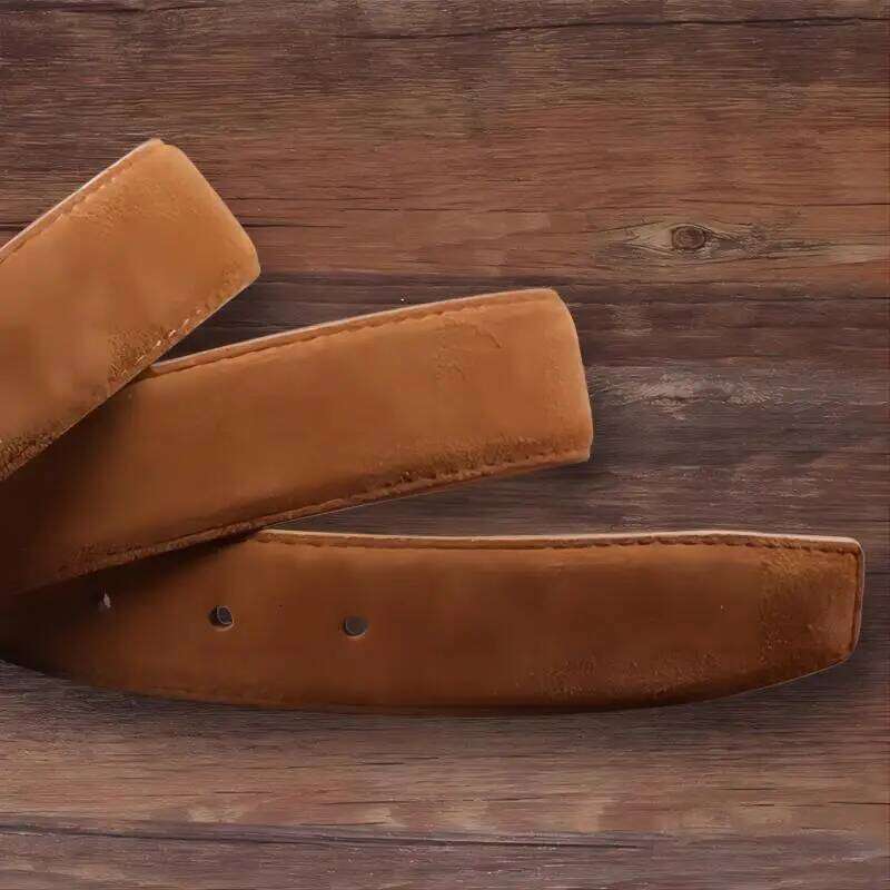 Sude Belt Cow For Man And Lady With Oxford Fabric Strap Genuine Leather Luxury Pin Buckle Blue Belts Y260225