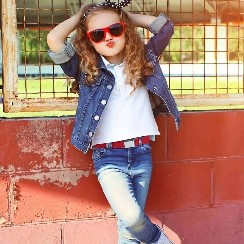 Customized Name Elastic Waist Belt Boys & Girls Solid Color Square Buckle Waistband Perfect for Casual Attire, Holiday Gifts Y260225