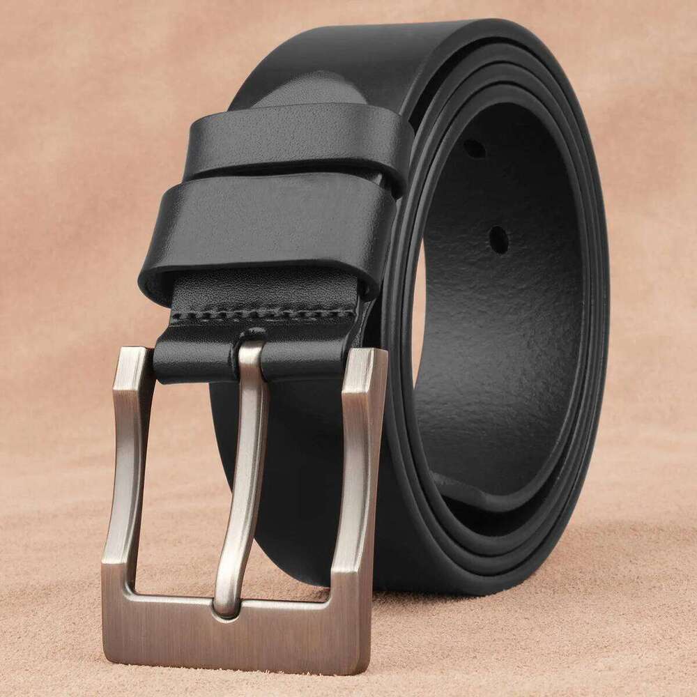 Men's Male Pure Cowhide, Genuine Leather Casual Pants Belt, Stylish Designer New Fashion Retro Pin Buckle, High Quality Y260225