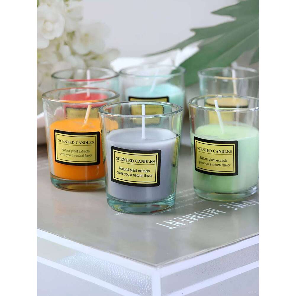 Minimalist Frosted Glass Jar Candle - Trendy Scented Decor, Multi-Purpose for Living Room Office Home Ambiance H260225