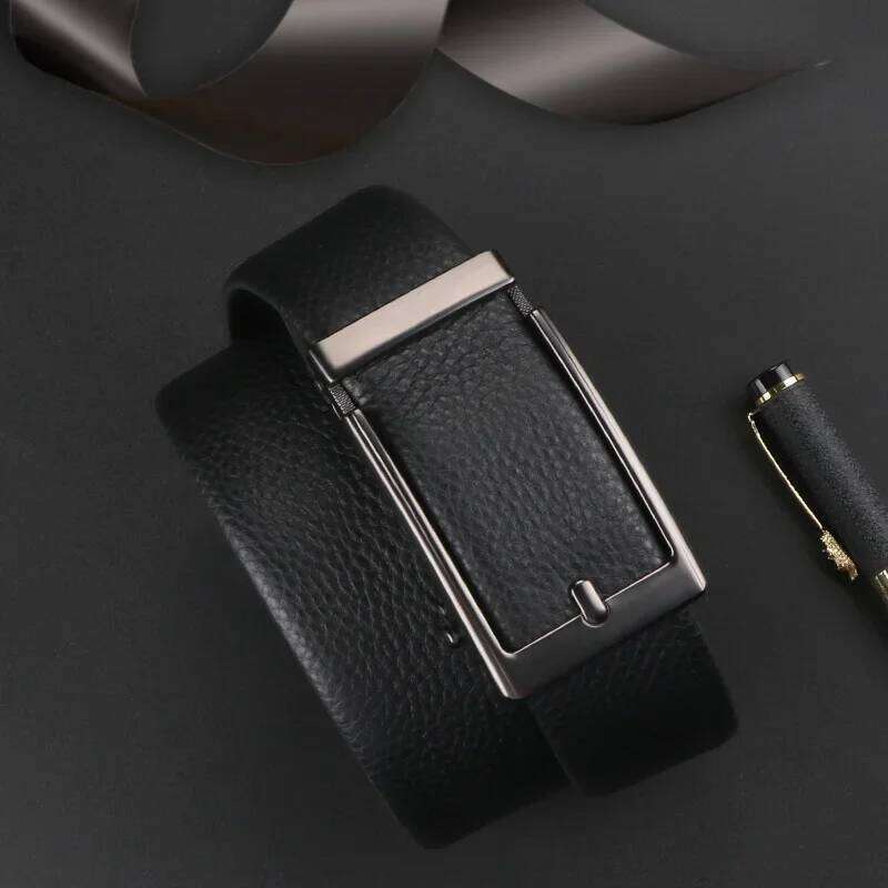 Premium Top Layer Cowhide Men'S Belt - Soft, Durable & Stylish With Automatic Alloy Buckle For Business Wear Y260225