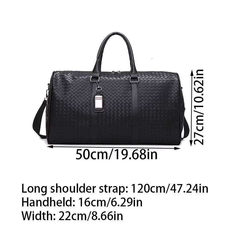 Black And Business Travel Bag, Classic Woven Handbag, Men's Handbag/Shoulder Bag Dual-Use Y260225
