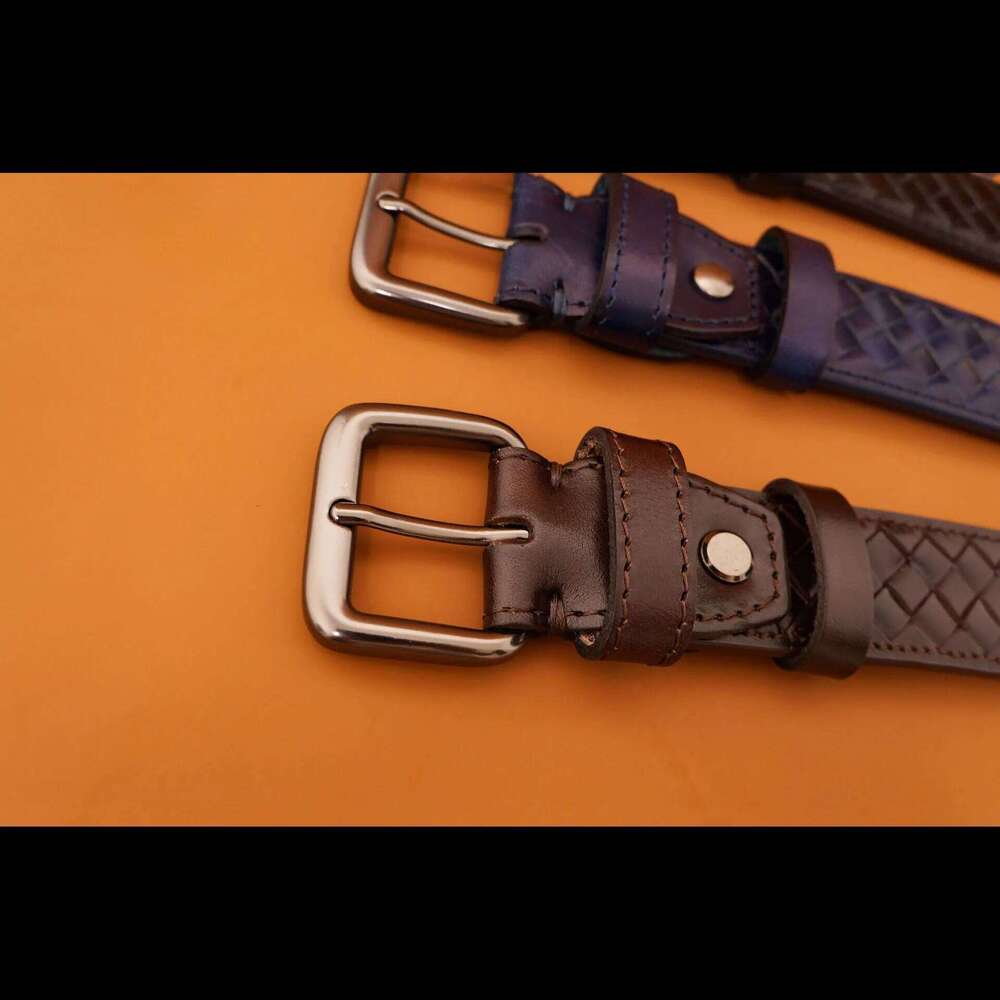 Premium Hand-woven Italian Cowhide Leather Men High-end Braided Luxury Belt for Office & Daily Wear 38mm Width Y260225