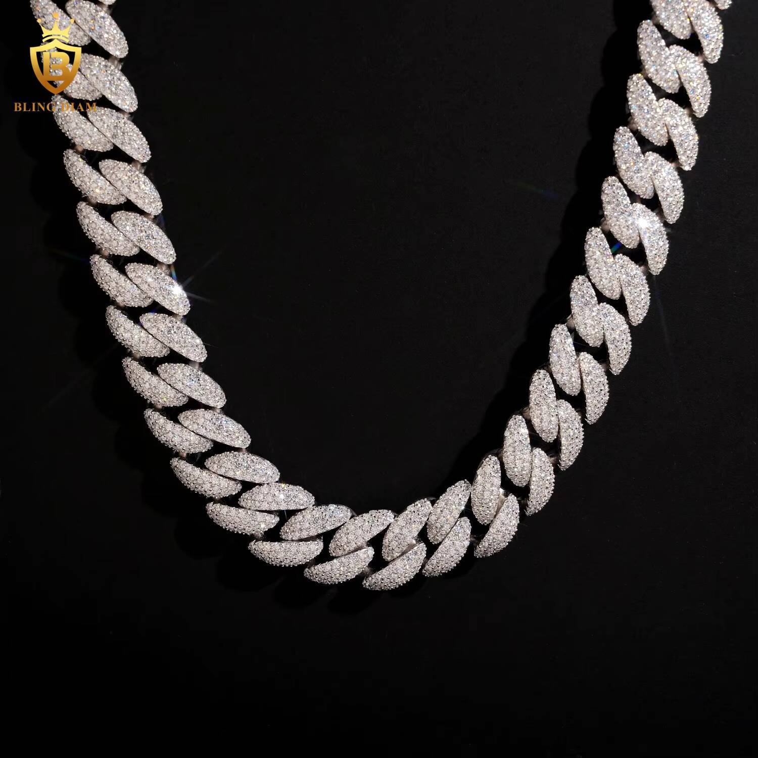 18mm Iced Out Miami Luxury Big Cuban Link Chains Pass Diamond Tester Hip Hop Rapper 925 Sterling Silver Vvs Real Moissanite