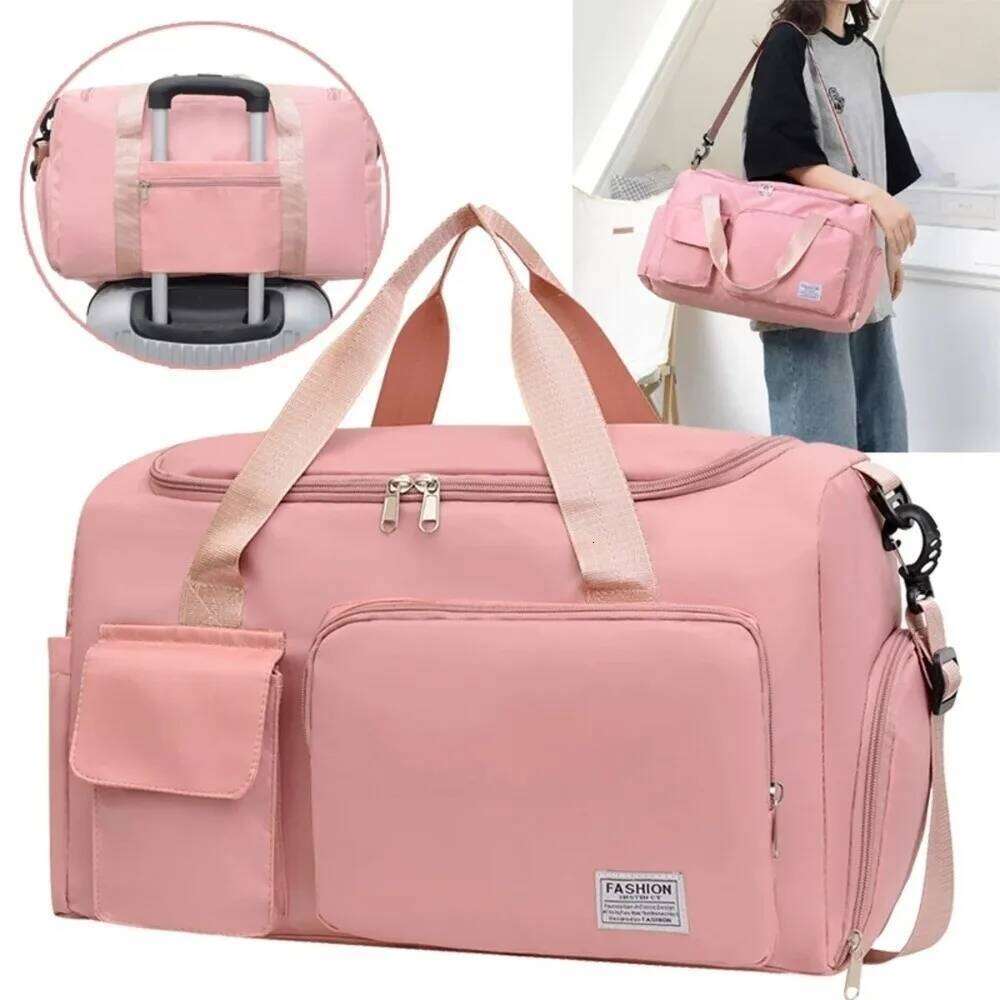 Large Capacity Carry on Travel Bag Waterproof Wet Dry Separation Sports Shoulder Bags Two-Way Zipper Shoe Compartment Y260225