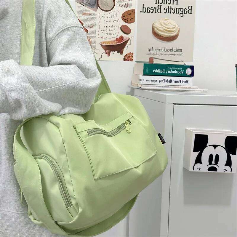 Large Crossbody Travel Tote Bags for Women 2024 Canvas Shoulder Messenger Bag Sports Yoga Satchels Fashion Woman Handbag Y260225