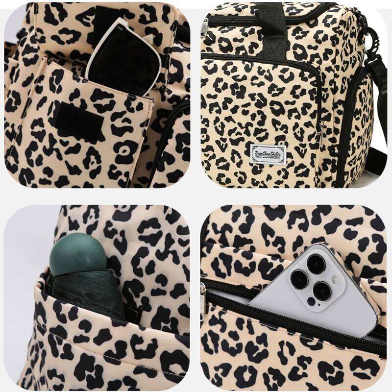 Classic Leopard Print Large Capacity Leisure Luggage With Multiple Pockets And Shoe Compartment Sports Fitness Travel Bag Y260225