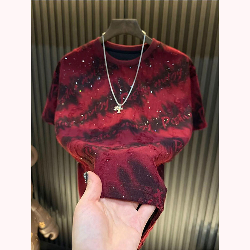 2026 New Designer Men's Short-sleeved T-shirt Short-sleeved Top Fashionable Brand, Light Luxury Style, High-end Texture Simple And Casual Loose-f