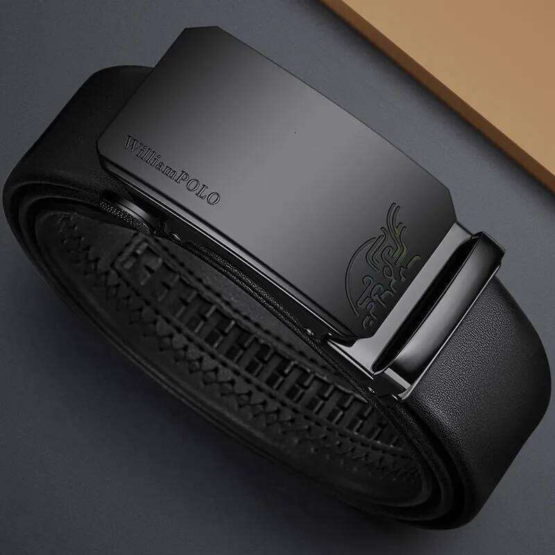 Men's automatic buckle simple casual pants belt, versatile formal belt Y260225