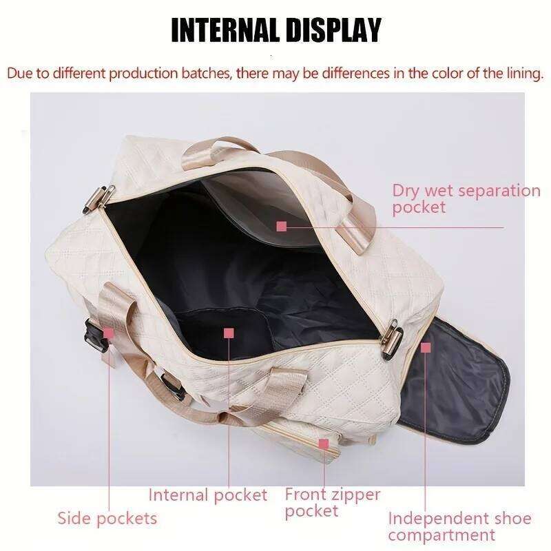 Large Capacity Durable Casual Nylon Argyle Travel Duffle Bag, Spacious Portable Sports Gym Bag for Overnight Trips Y260225