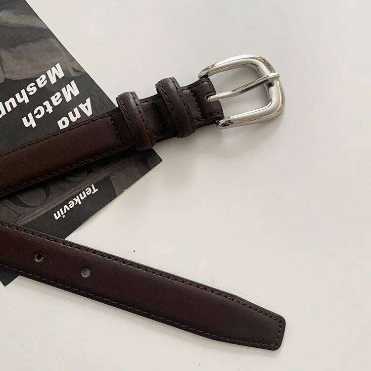 1pcRetro fashion unisex versatile simple pin buckle embellished jeans belt women's Korean version trend Y260225